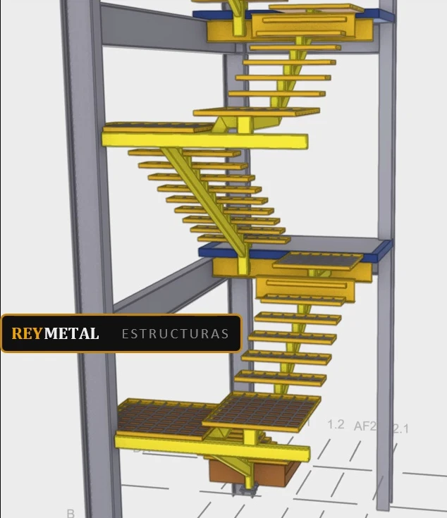 Modelo BIM de escalera de acero